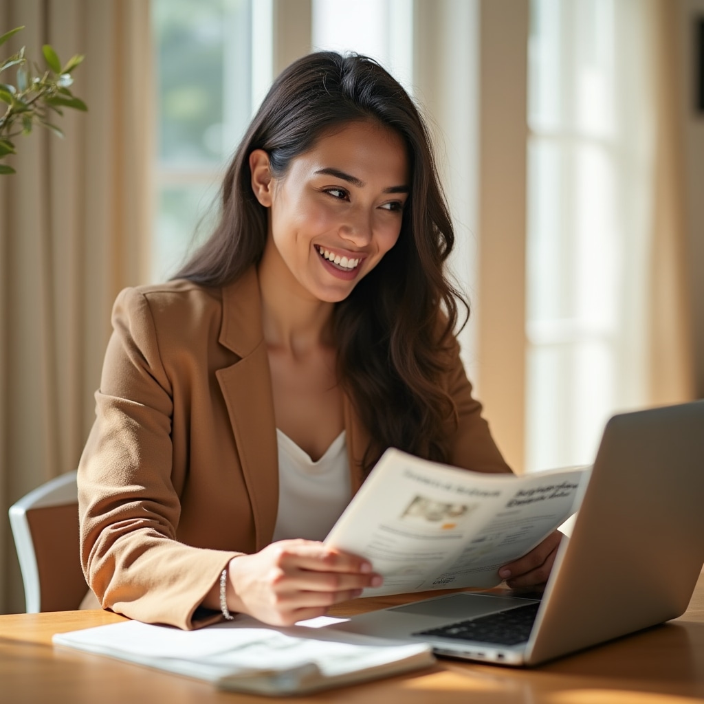 Person at a desk opening a financial education guide for the first time