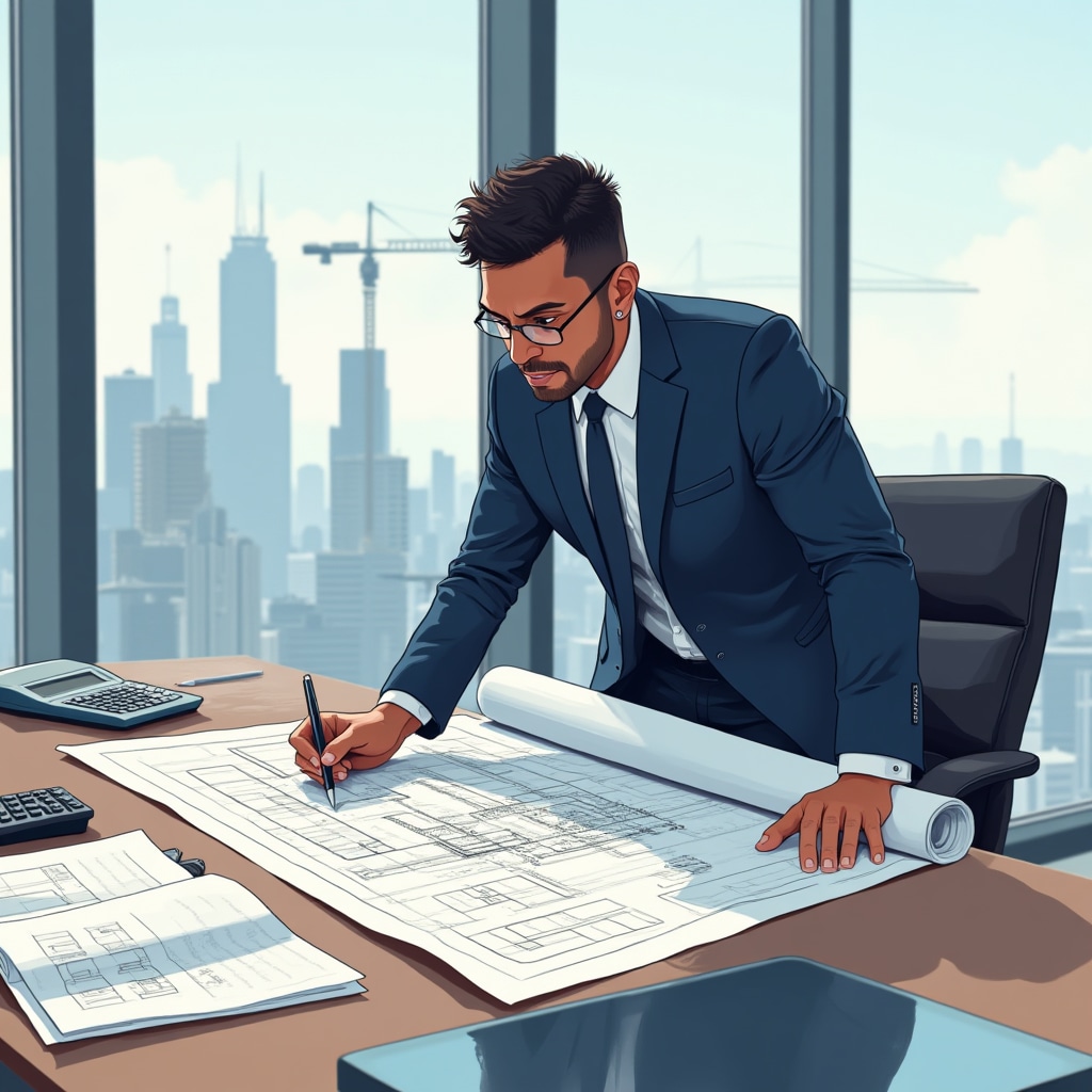 Planos arquitectónicos y documentos de financiamiento para un proyecto de construcción